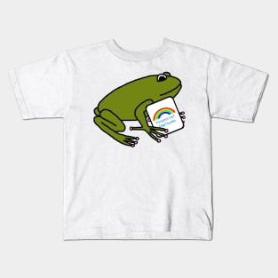 Frog Shows Support for Essential Employees with Rainbow Kids T-Shirt